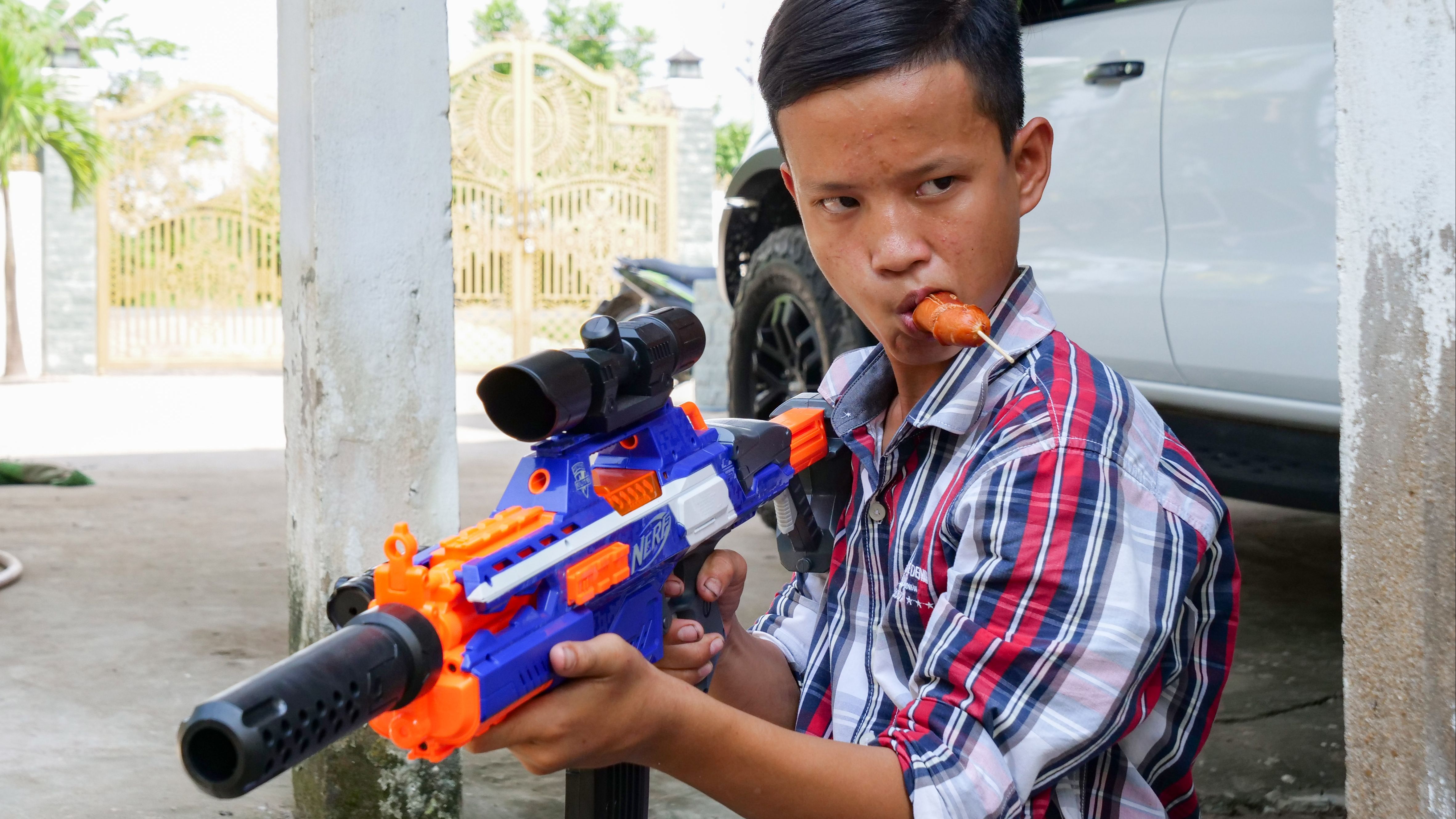 Nerf Gun Sausage Bbq Battle - Bilibili