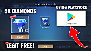 5K DIAMONDS WAY SUPER FAST AND FREE USING PLAYSTORE! FREE DIAMONDS! LEGIT! | MOBILE LEGENDS 2023