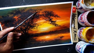 Modern lanscape painting - sunset painting