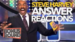 6 FUNNY STEVE HARVEY REACTIONS To Family Feud Answers! Bonus Round