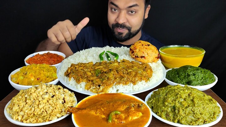 6 TYPES OF BENGALI BHARTA, POMFRET FISH CURRY, DAL, RICE MUKBANG ASMR EATING| BIG BITES| #LiveToEATT