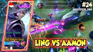 LING VS AAMON, LAWAN HERO BARU AAMON YANG SEDANG META - LING FASTHAND GAMEPLAY #24