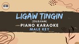 LIGAW TINGIN (ZILDJIAN) | PIANO KARAOKE WITH LYRICS | Male Key | Accompaniment