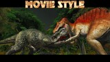 T-REX,Spino,Indominus rex,Purussaurus(Mutant) Movie style battle ! Animal Revolt Battle Simulator