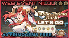 WEB EVENT NILOU GENSHIN IMPACT | 40 PRIMOGEMS FREE WEB EVENT