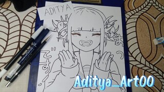 line art gambar ( toga himiko ) versi imut #1