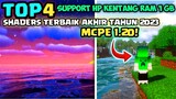 TOP 3 SHADERS MCPE TERBARU 1.20! SUPPORT SEMUA HP KENTANG RAM 1GB+ - Mcpe Shaders RENDER Dragon