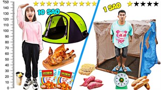 Hà Sam Cắm Trại Theo CHIỀU CAO Và CÂN NẶNG 1 Sao Với 10 Sao - Thịt Viên Ăn Liền Heo Cao Bồi Mới