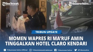 Momen Wapres RI Ma’ruf Amin Tinggalkan Hotel Claro Menuju Puskesmas Lepo-Lepo Kendari