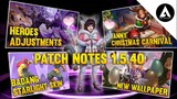 PATCH  NOTES 1.5.40 UPDATED || BADANG STARLIGHT SKIN || NEW WALLPAPER || MOBILE LEGENDS