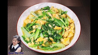 ผัดผักกาดเขียว ไร้น้ำมัน : Easy Stir fried Green Lettuce without Oil l Sunny Thai Food