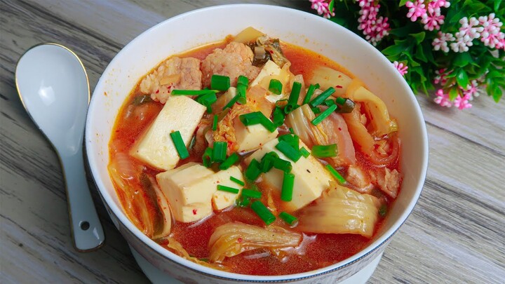 HANGCANCOOK || Cách nấu CANH KIM CHI đậu phụ đơn giản tại nhà, thơm ngon