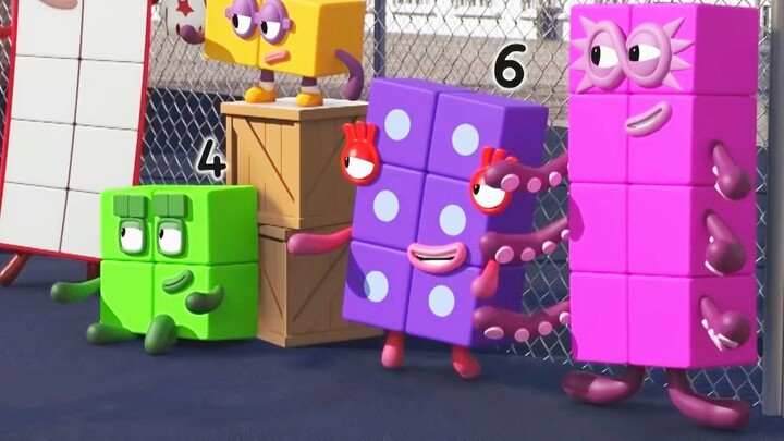 A special group of numbers occupying the basketball court, funny animation