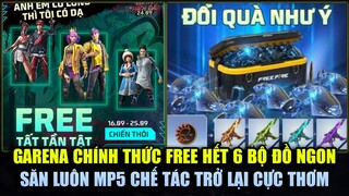 Free Fire | Garena Chính Thức Tặng FREE Hết 6 Trang Phục Ngon - Test Chế Tác MP5 Trở Lại Cực Thơm