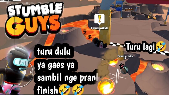 BEGINI SERUNYA‼️NGE PRANK ORANG MAU FINISH DI MAP LAVA CRUSH SAMBIL TURU🤣🤣 || STUMBLE GUYS 🔥