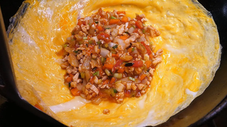 - / omelette made with wok - thai street food