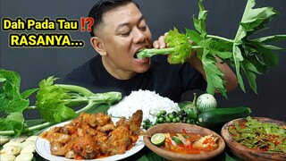 MUKBANG BATANG PEPAYA MENTAH + JENGKOL MUDA MENTAH + PECAK IKAN ASIN PEDA + BALADO HATI REMPELA AYAM