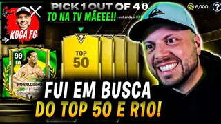 MÃE TO NA TVV!!! FUI em busca do R10 e ABRI o top 50 no pack open fc mobile 24!!!