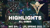 Highlight OMG vs V5 (All Game) LPL Mùa Xuân 2021 | LPL Spring 2021 | Oh My God vs Victory Five