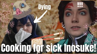 Tanjiro Cooks For Sick Inosuke! | Demon Slayer Cosplay skit