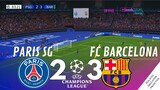 PSG 2-3 BARCELONA • Champions League 23/24 | Highlights Simulación & Recreación de VJ