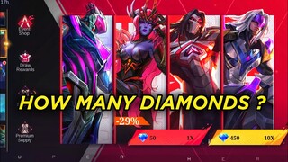 HOW MANY DIAMONDS FOR ABYSSAL SKINS IN MOBILE LEGENDS ? || MOBILE LEGENDS ABYSSAL SKIN GUIDE