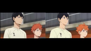 haikyuu, same scene, different art style ( season 3 vs season 4)