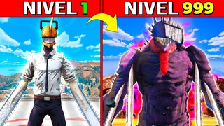 EVOLUCIONÉ A CHAINSAW MAN AL NIVEL MAXIMO EN GTA 5 !! (Increible)