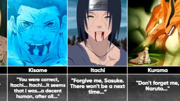 Last words in Naruto/Boruto characters