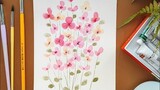 Simple Flowers Watercolor Painting • Beginners friendly painting