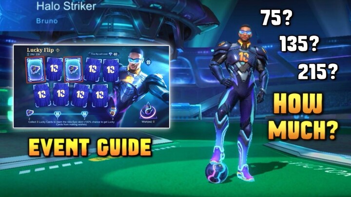 HOW MUCH? HOW TO GET BRUNO HALO STRIKER SKIN CHEAPER? | LUCKY FLIP EVENT GUIDE - MOBILE LEGENDS