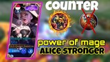 alice the power of mage in mobile legends | build counter malefic roar