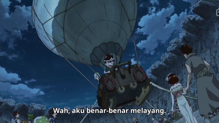 Senku,Ryusui, Dan Chrome Menaiki Balon Udara