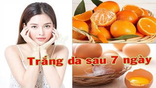 Skin Whitening With Tangerines & Chicken Eggs | Làm Trắng Da Bằng Quýt & Trứng Gà Chỉ Sau 7 Ngày #12