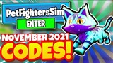 PET FIGHTERS SIMULATOR CODES *2021* ALL NEW SECRET OP CODES! Roblox Pet Fighters Simulator