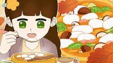 【Animasi FaFaNook】Membuat kue beras rebus & selada rebus di rumah/mukbang animasi makanan