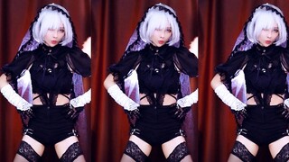 【颖儿】2B同人简化版花嫁cos×up&down上下韩舞翻跳直播间即兴热舞