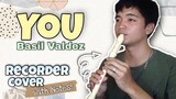 YOU - Basil Valdez | Recorder Flute Cover with Easy Letter Notes and Lyrics  Acoustic Guitar Karaoke