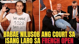 ISANG WILD NA EKSENA SA FRENCH OPEN BABAE NILUSOB ANG COURT AT ITINALI ANG SARILI SA NET