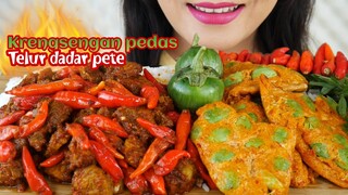 ASMR KRENGSENGAN PEDAS DAGING SAPI, TELUR DADAR PETE | ASMR MUKBANG INDONESIA