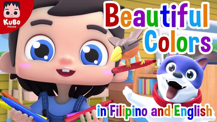 COLOR NAMES | Color Names in English and Filipino | Color Song for Kids (Kubo House)
