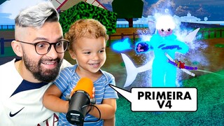 MEU FILHO PEDIU PRA PEGAR V4 PELA PRIMEIRA VEZ NO BLOX FRUITS