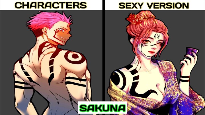 JUJUTSU KAISEN CHARACTERS SWAP AS SEXY GIRL ..(Swap Anime)