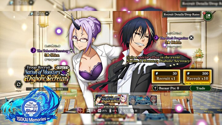 NEW UPDATE!  DIABLO & SHION BANNER SUMMONS + MORE! Slime Isekai Memories!