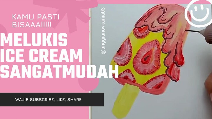 Melukis Ice Cream Sangat Mudah Sekali #art #painting #drawing #bestofbest