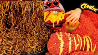 ASMR MUKBANG Cheetos ชีสไก่ & ก๋วยเตี๋ยวถั่วดำ EATING SHOW