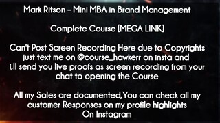 Mark Ritson  course b- Mini MBA in Brand Management download