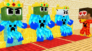 Monster School ICE Zombie และ Bad Fire Herobrine กลายเป็นเพื่อนกัน - Sad Story - Minecraft Animation