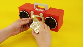 [Animasi Stop-motion Bos Lucu] Tape recorder yang bisa memasak (membuat makanan dalam satu lagu!)