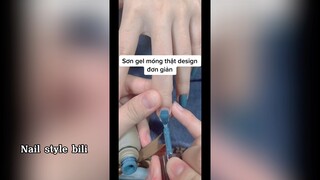 Sơn gel móng thật design đơn giản